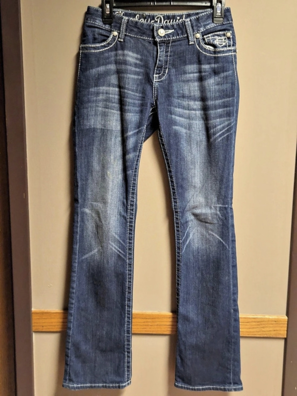 Harley-Davidson Women's Boot Cut Embellished Mid-Rise Jeans Embellished Bootcut